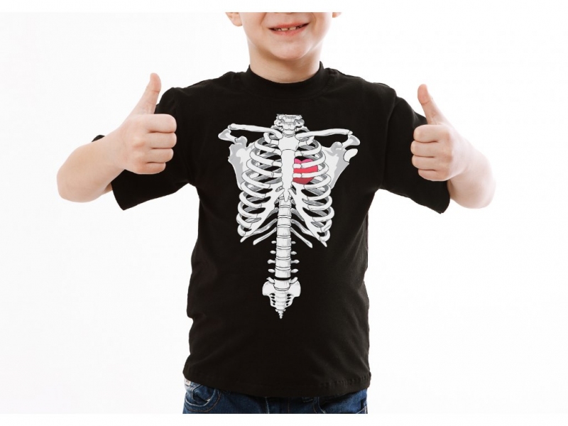 Dětské tričko kostra rentgen - 134cm/8 roků